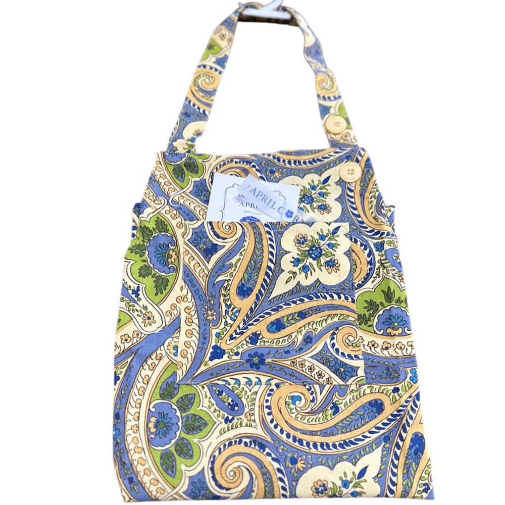 NEW April Cornell PAISLEY Design Chef’s Apron with Front Pocket